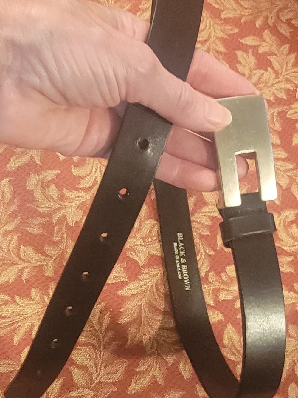 Luxury designer "Black &  Brown London" Leather belt handmade UK Silver Buckle